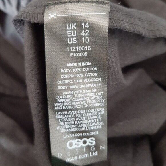 ASOS Empire Waist Ruffle Mini Dress Back Bow Tie Sz 10 - Picture 9 of 9